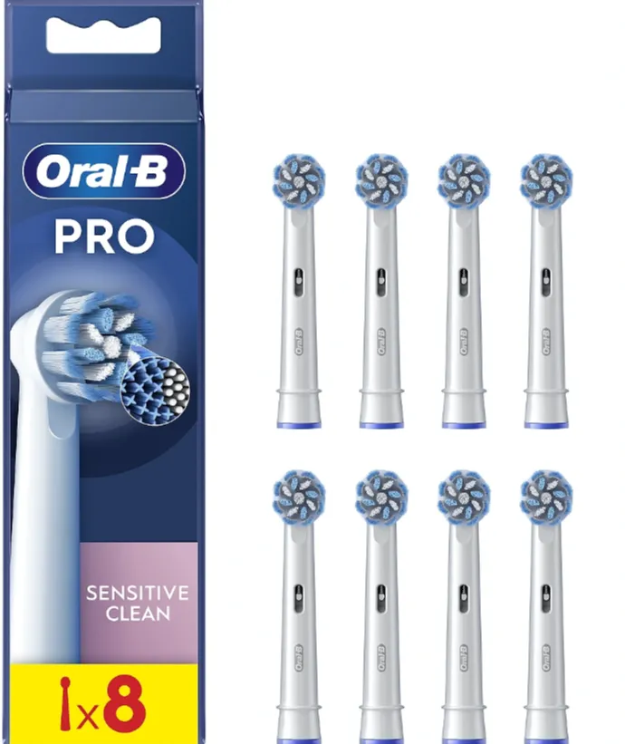 Oral-B EB60X-8 Sensitive Clean Pro Replaceable toothbrush heads, 8 pcs, White