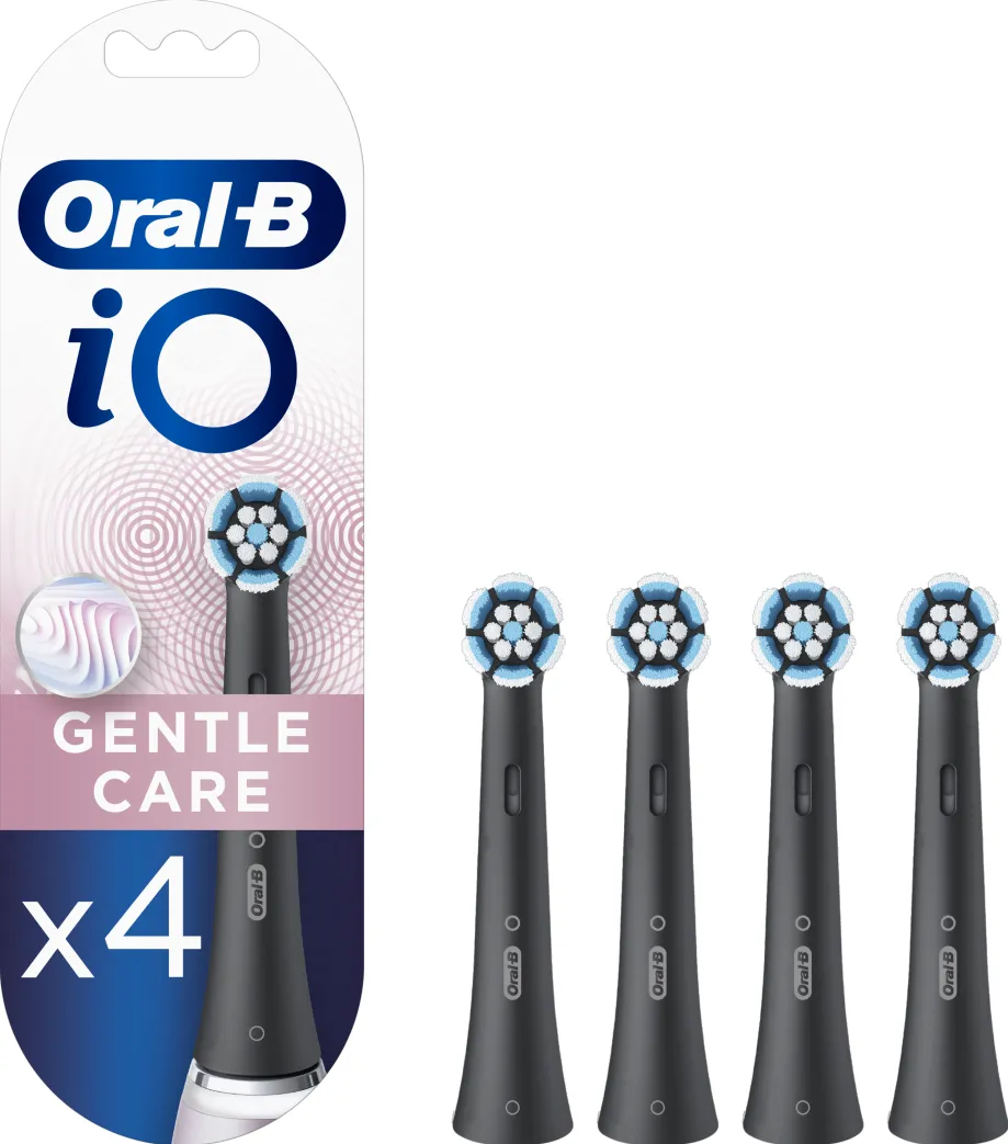 Oral-B iO Refill Gentle Care Replaceable toothbrush heads, 4 pcs, Black