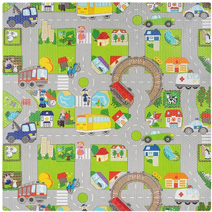Covoras educativ puzzle 120X120CM masini Rebel