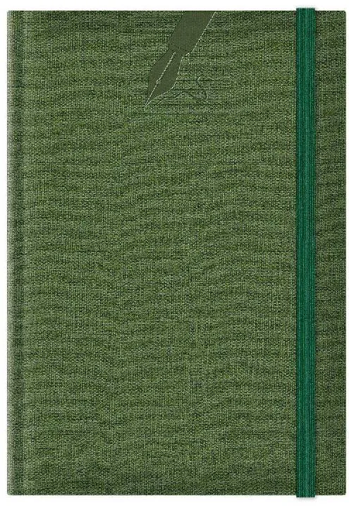 Agenda nedatata A5 Colere, elastic, hartie alba, coperta verde