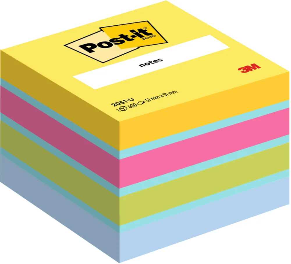 Minicub notite adezive Post-it Ultra, 51 x 51 mm 400 file/cub, 100% PEFC
