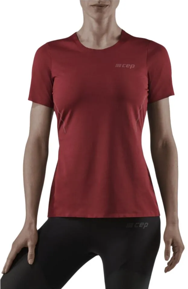 CEP - tricou tehnic - run shirt short sleeve - dark red - XS