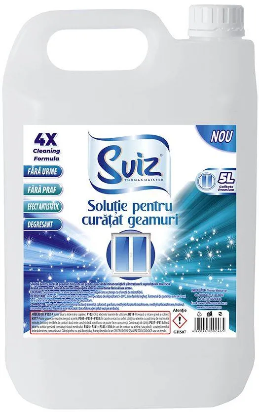 Detergent pentru spalat geamuri Glass Cleaner Thomas Maister, cu alcool, 5 litri