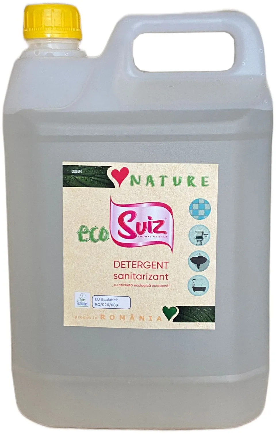 Detergent sanitizant pentru bai Ecosviz, 5 L