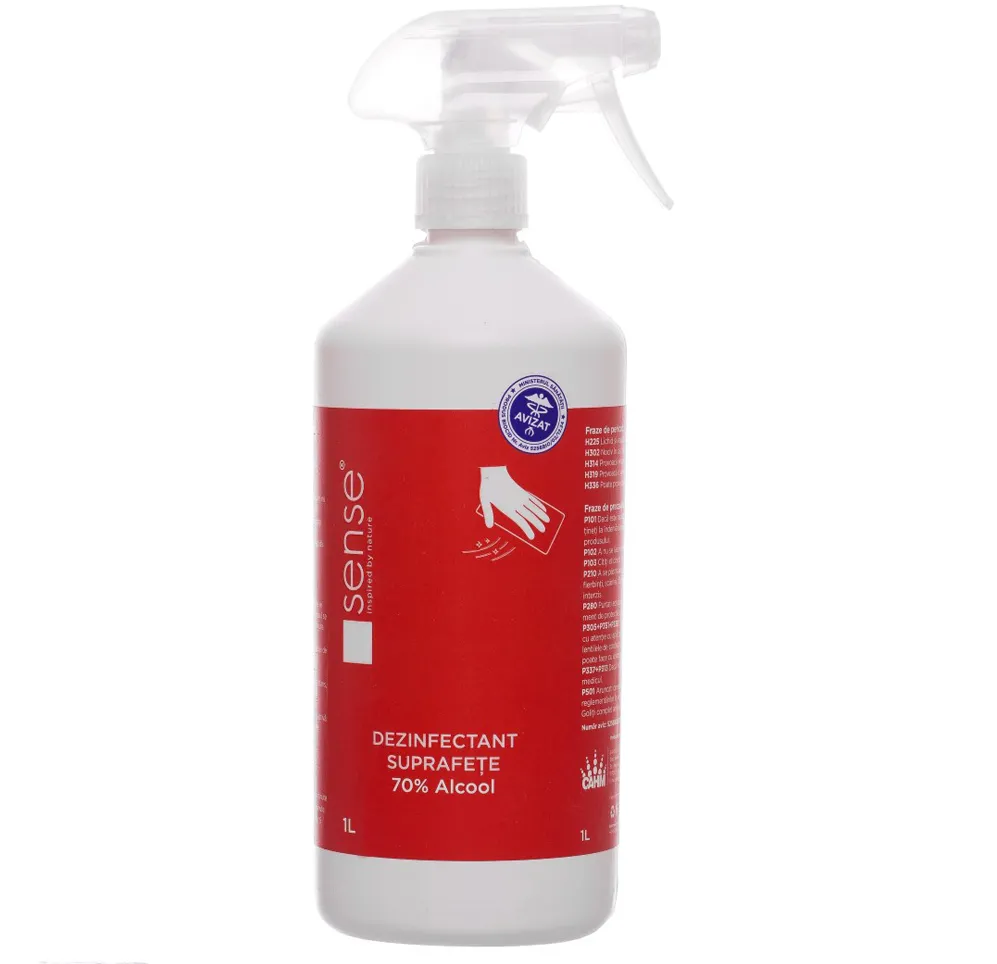 Dezinfectant lichid pentru suprafete Sense, 70% alcool, 1 L