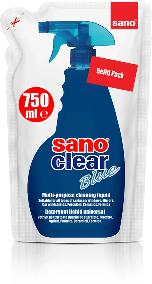 Rezerva detergent Sano pentru geamuri, 750 ml