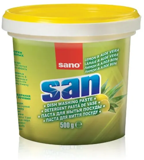 Detergent pasta curatare vase SANO SAN LEMON ALOE VERA, 500 g