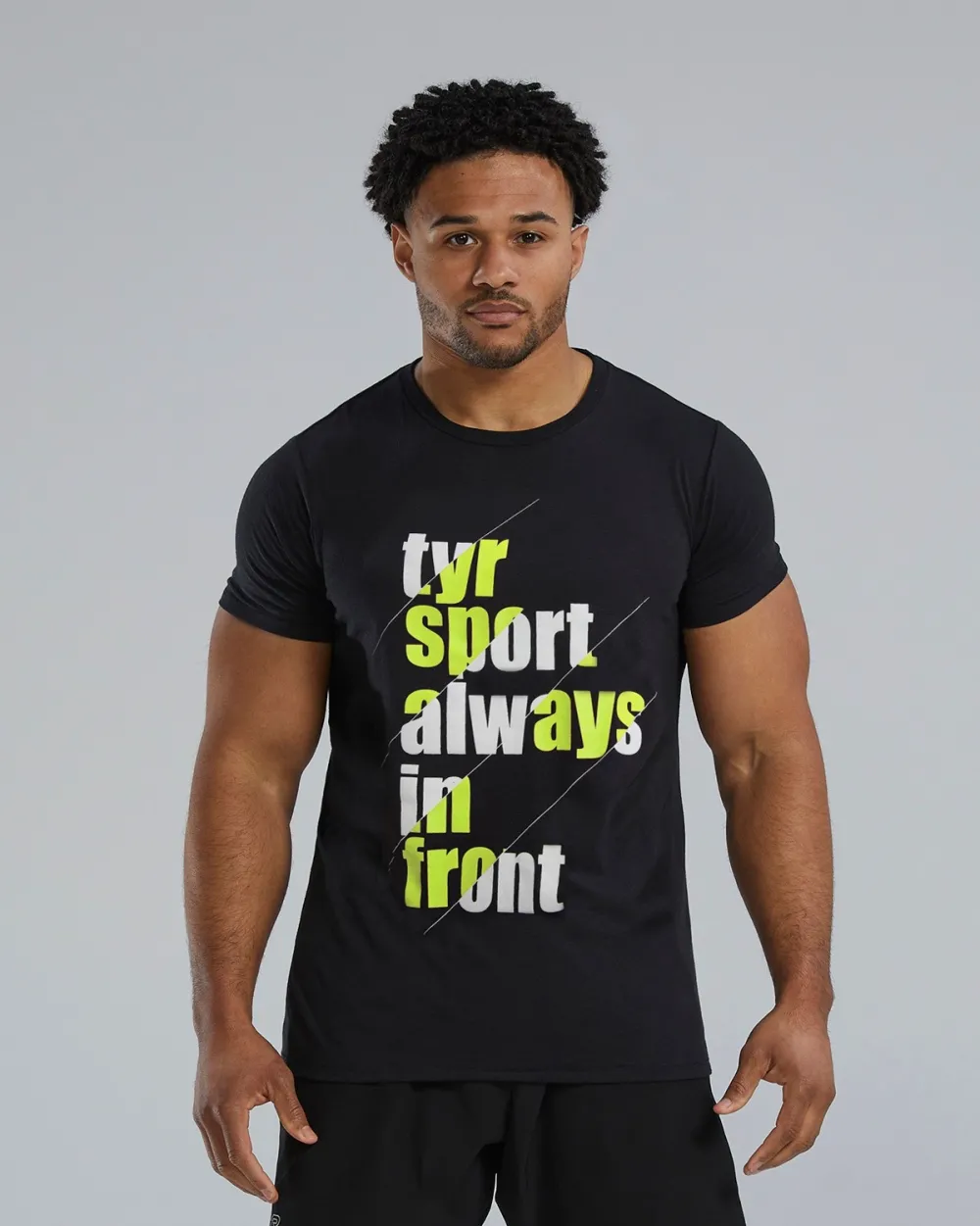TYR - tricou casual - Graphic Tee Always in Front - negru I lime - M