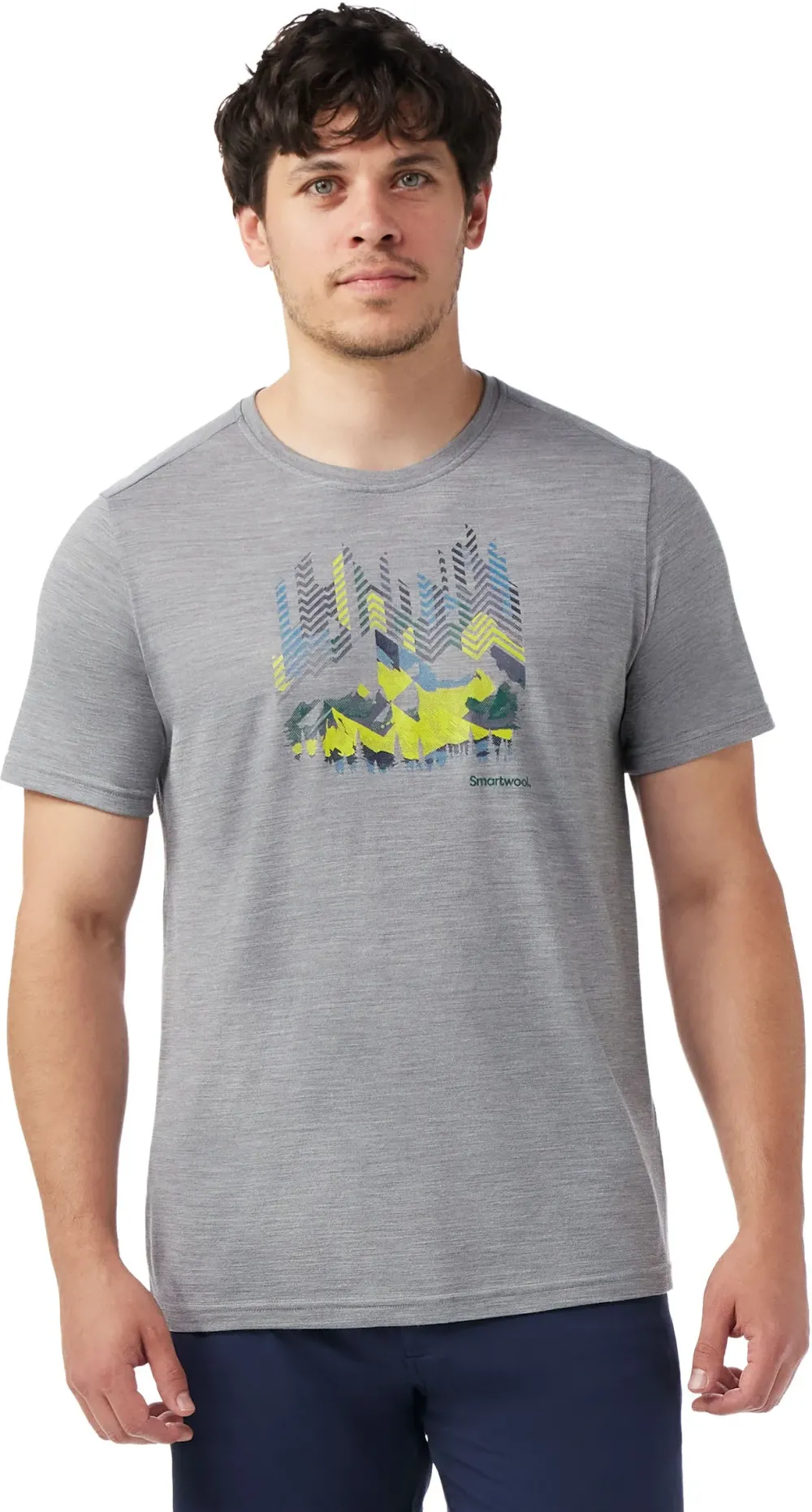 Smartwool - tricou merino - Vital Peaks Active Short Sleeve Graphic Tee - Gri - L