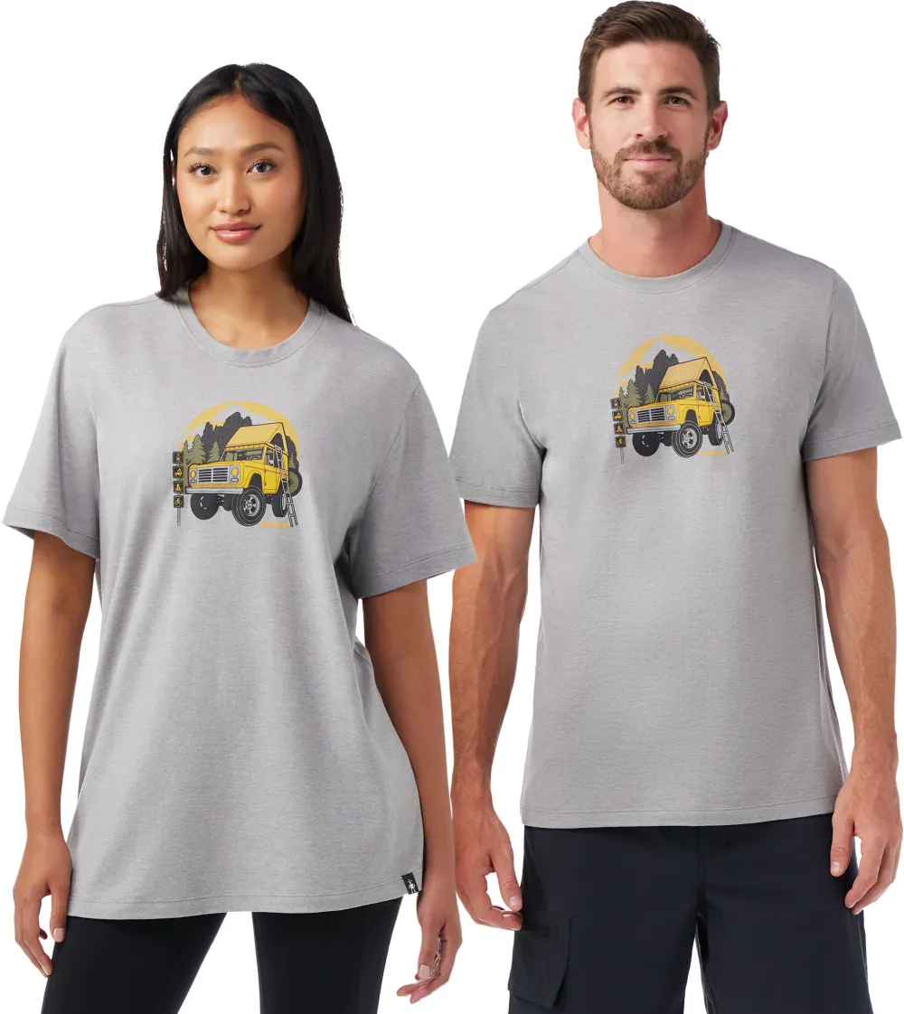 Smartwool - tricou merino - Long Weekend Short Sleeve Graphic Tee - Gri - L