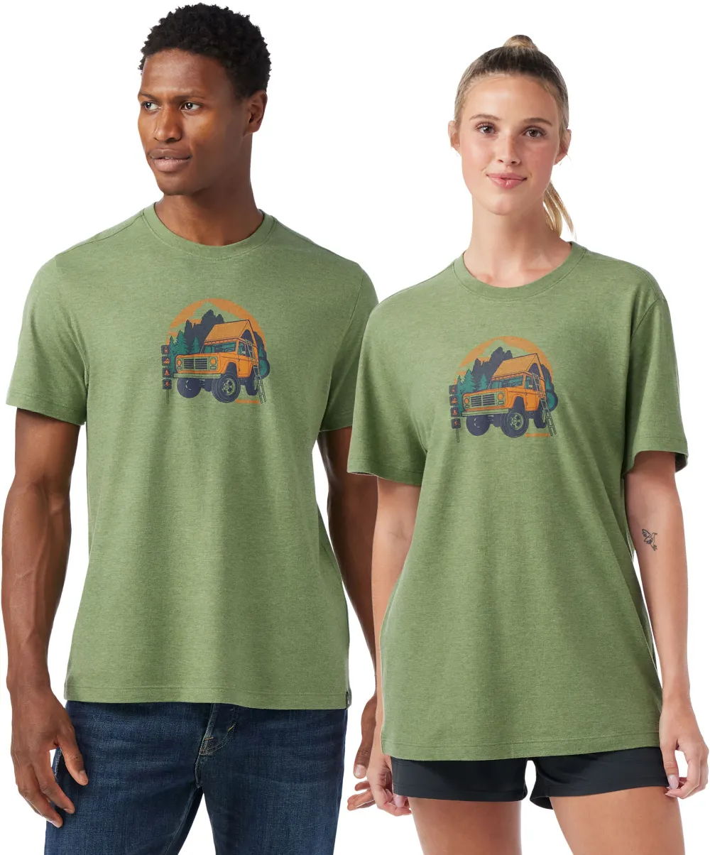 Smartwool - tricou merino - Long Weekend Short Sleeve Graphic Tee - Verde - XL