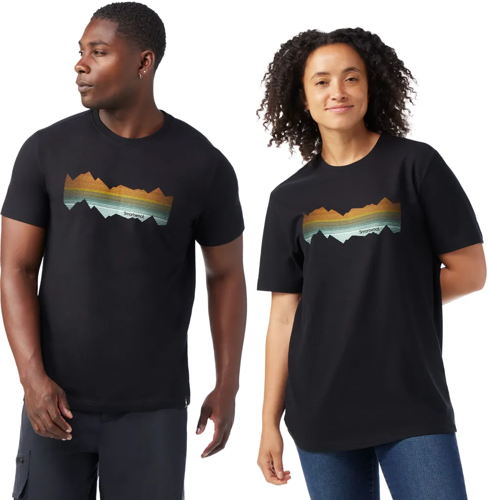 Smartwool - tricou merino - Mountain Horizon Short Sleeve Graphic Tee - Negru - L