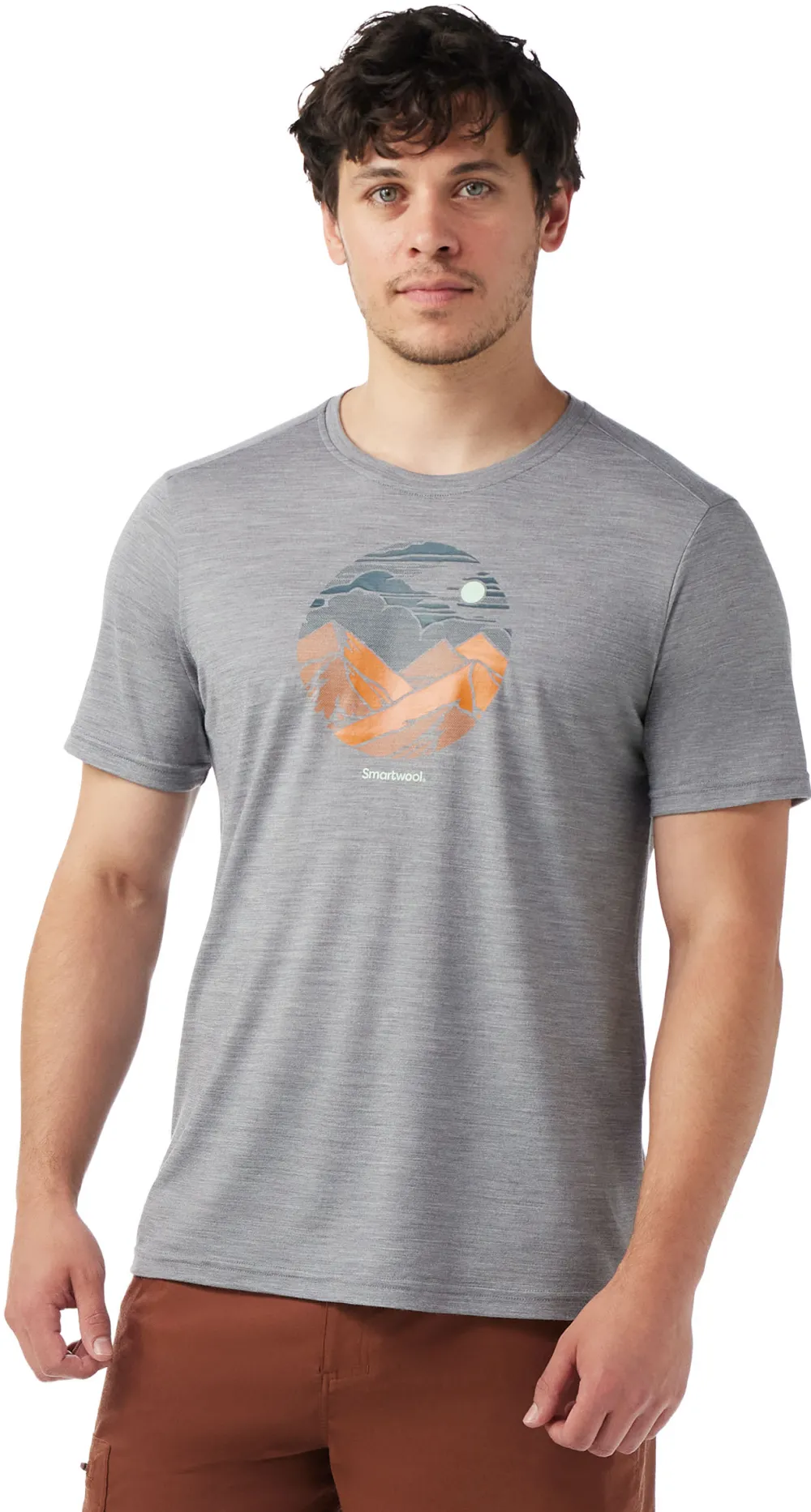 Smartwool - tricou merino - Fourteener Active Short Sleeve Graphic Tee - Gri - XXL