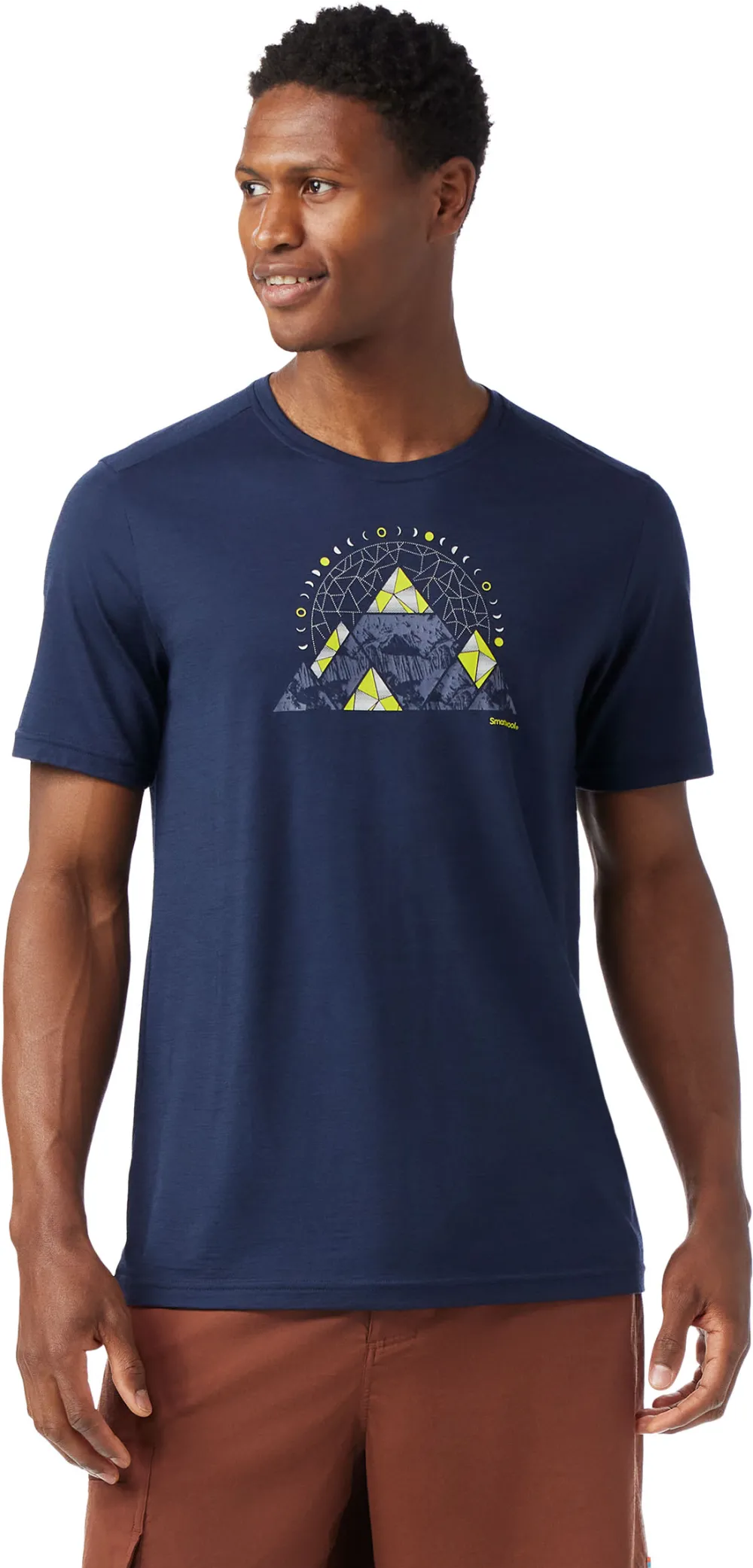 Smartwool - tricou merino - Geo Phase Active Short Sleeve Graphic Tee - Albastru - XL