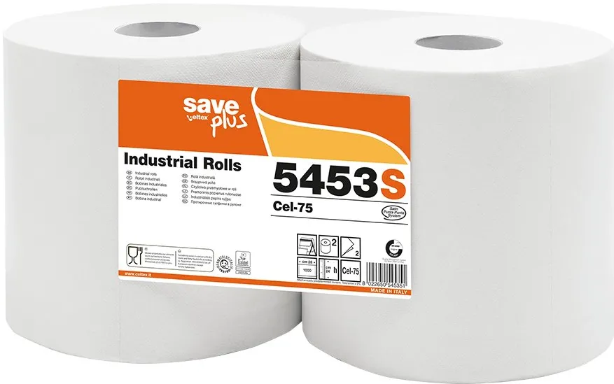 Rola lavete industriale, Celtex 5453S, 2 straturi, 280 m, 1000 portii/rola, 2 role/set