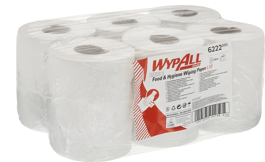 Lavete derulare centrala Kimberly-Clark WypAll, alba, 38 x 18 cm, 6 role/bax