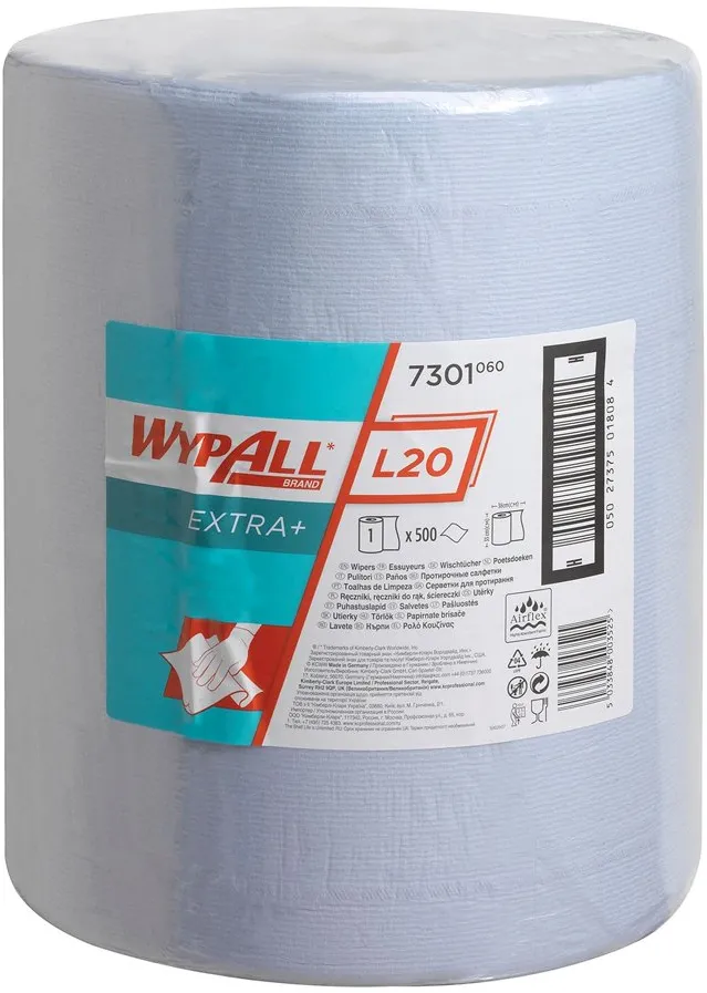 Lavete Kimberly-Clark Wypall L20 2 str Airflex albastra, 500 portii
