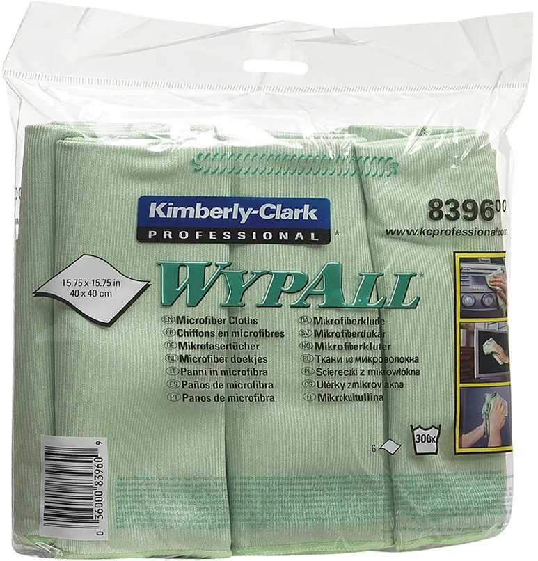Lavete microfibra Kimberly-Clark Wypall, verzi, 6 bucati/pachet