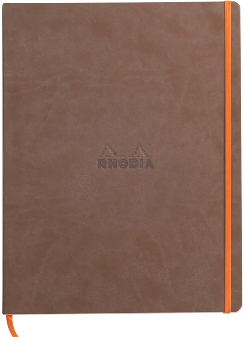 Notebook A4+ Rhodiarama, 80 file, ivory dictando, maro