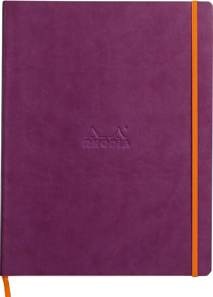 Notebook A4+ Rhodiarama, 80 file, ivory dictando, mov
