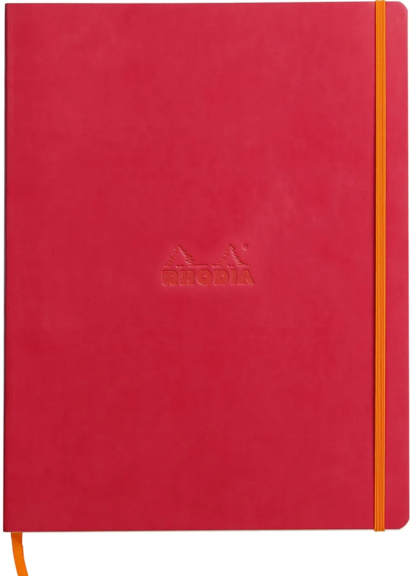 Notebook A4+ Rhodiarama, 80 file, ivory dictando, roze