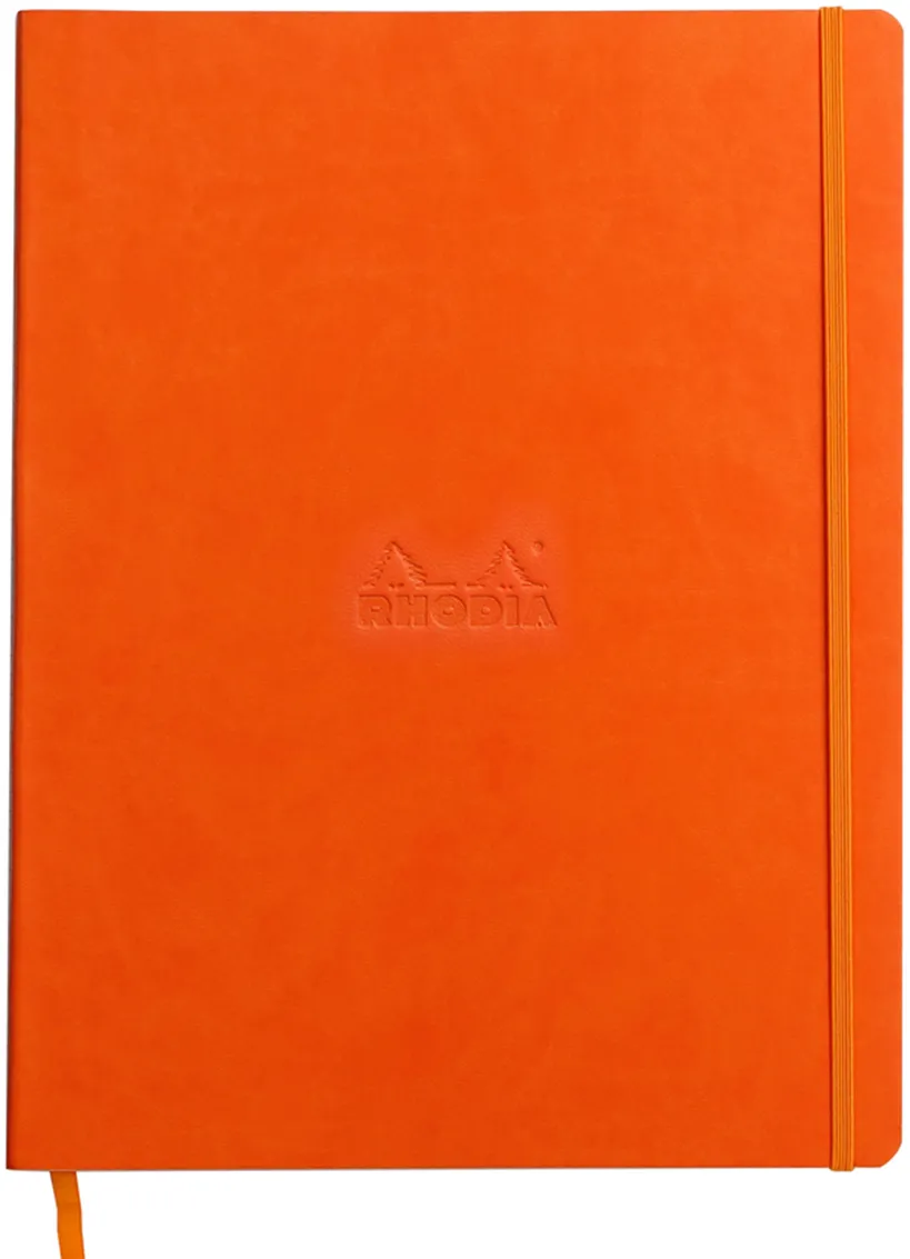 Notebook A4+ Rhodiarama, 80 file, ivory dictando, tangerine