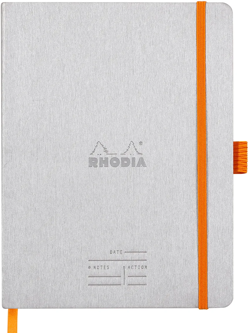 Meeting Book A5+ Rhodiarama, 80 file, argintiu
