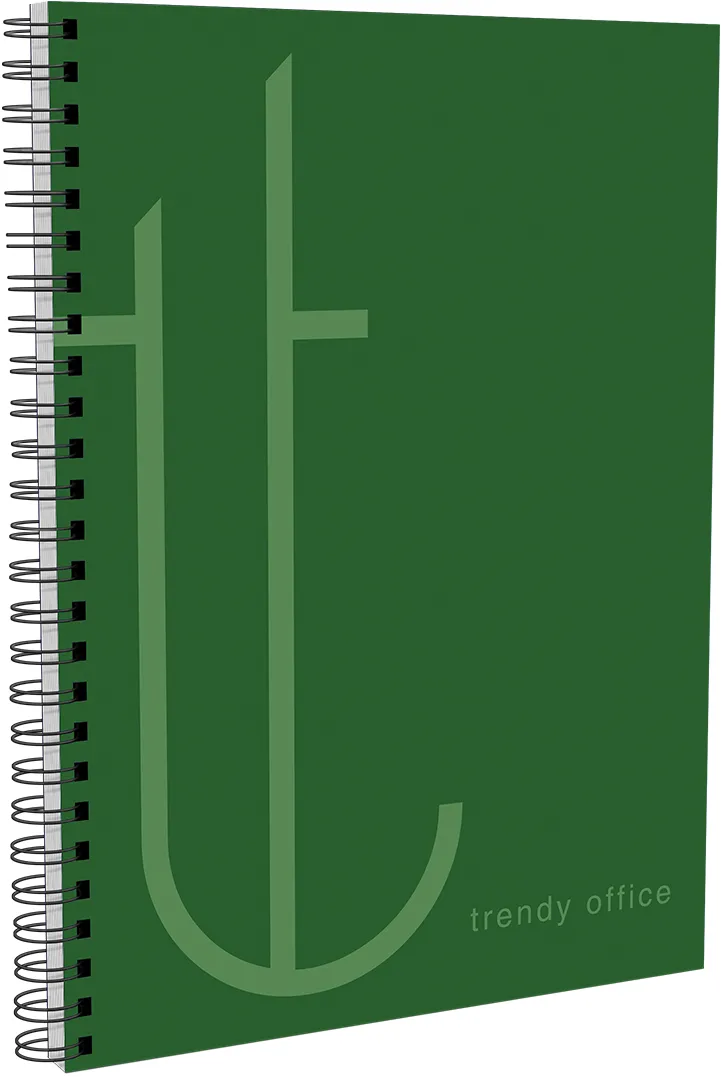 Caiet cu spira, Trendy Green, A4, dictando, 80 file