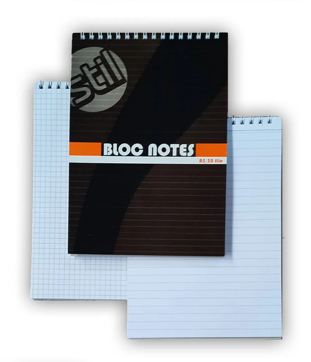 Blocnotes A5, 150x210 mm, 100 file offset, 60 g, matematica cu spira