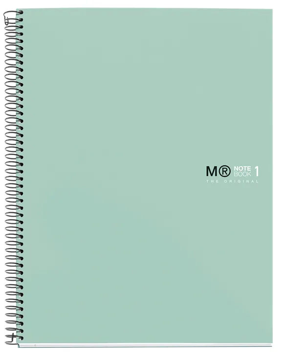 Caiet cu spira Miquelrius Original, A4, matematica, 80 file, coperta cu tratament antiviral si antibacterian, aqua