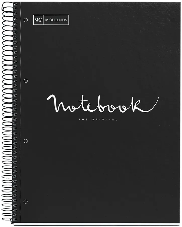 Caiet cu spira, Miquelrius, Emotion, A4, matematica, 80 file, coperta carton dur, negru