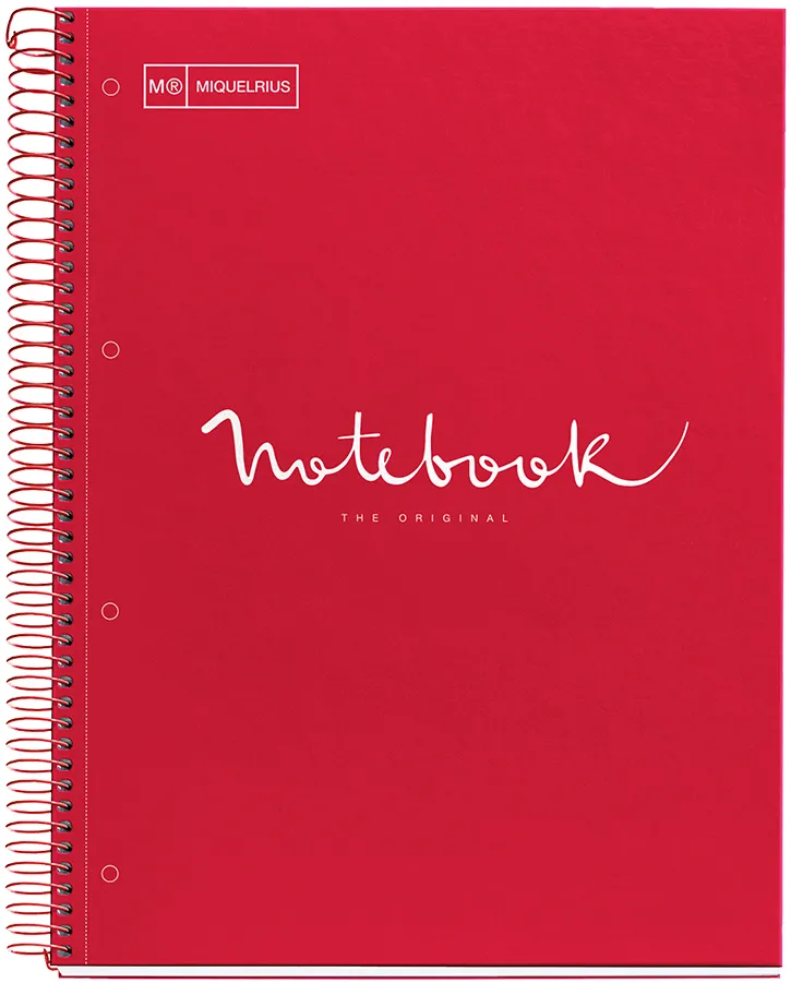 Caiet cu spira, Miquelrius, Emotion, A4, matematica, 80 file, coperta carton dur, rosu