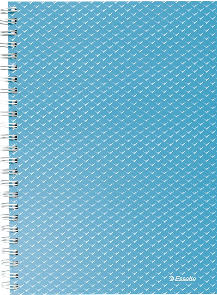Caiet de birou Esselte Colour'Breeze, carton, reciclabil, certificare FSC, A5, 80 coli, cu spira, matematica, albastru