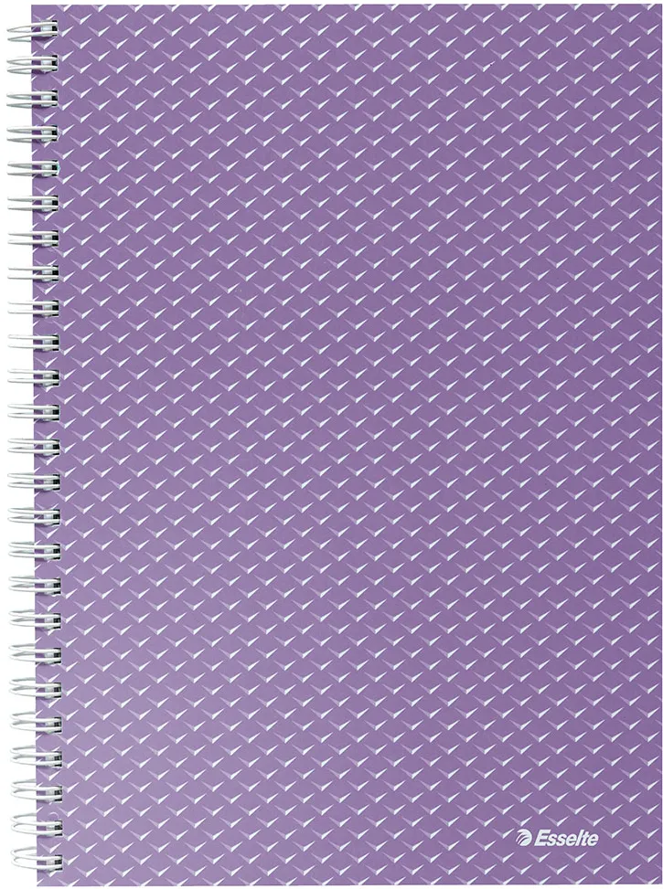 Caiet de birou Esselte Colour'Breeze, carton, reciclabil, certificare FSC, A5, 80 coli, cu spira, matematica, lavanda