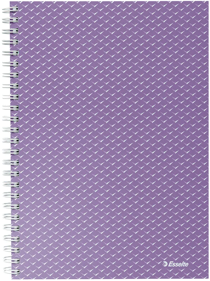Caiet de birou Esselte Colour'Breeze, carton, reciclabil, certificare FSC, A5, 80 coli, cu spira, dictando, lavanda