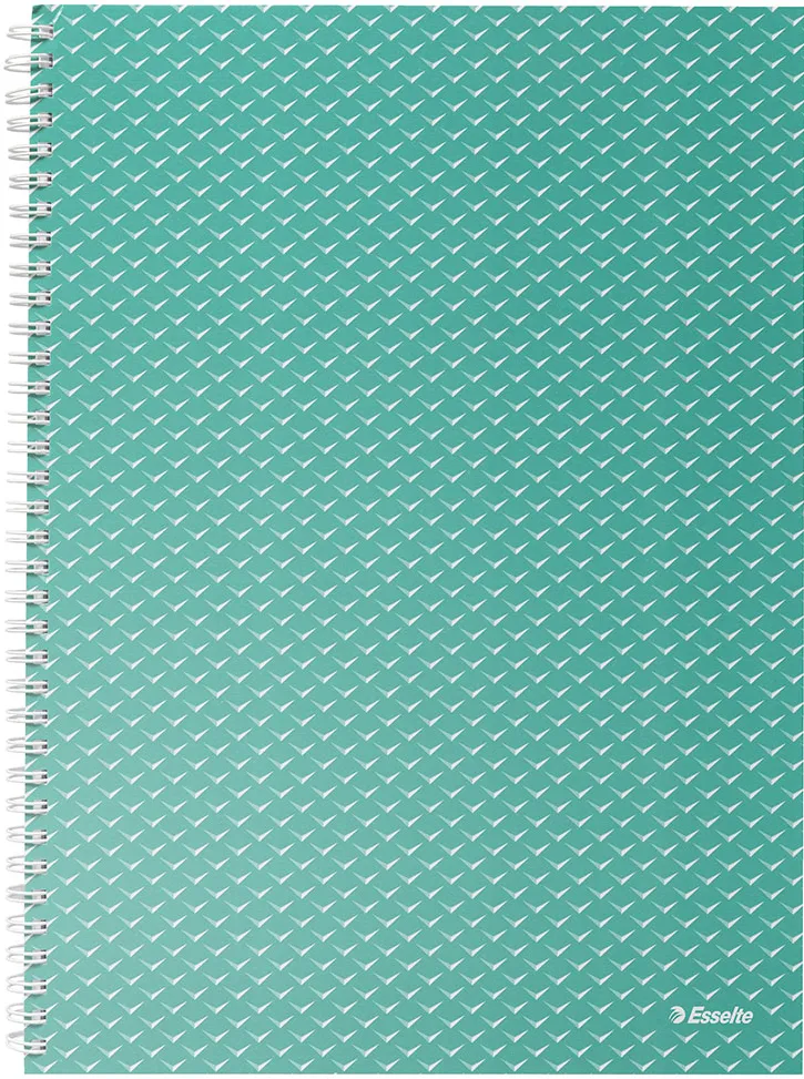 Caiet de birou Esselte Colour'Breeze, carton, reciclabil, certificare FSC, A4, 80 coli, cu spira, matematica, verde