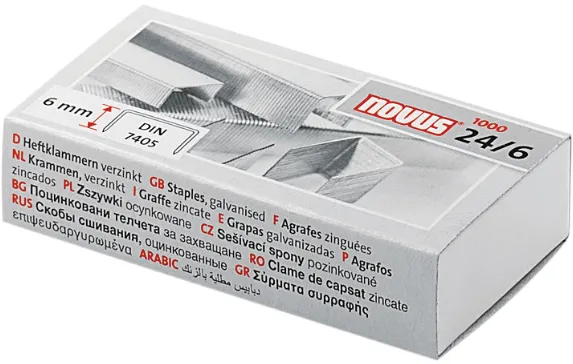 Capse Novus 24/6 DIN, 6 mm, 1000 bucati/cutie