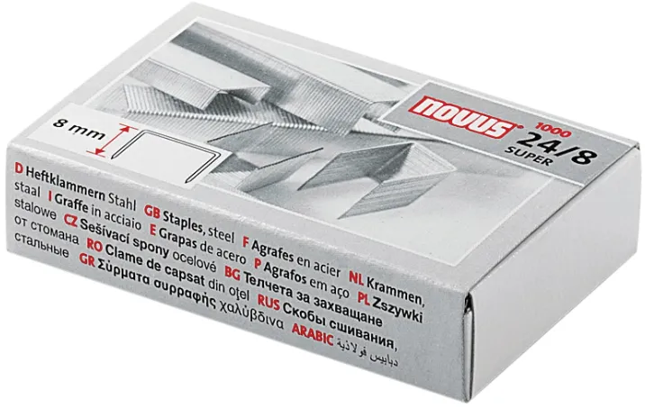 Capse Novus 24/8 SUPER, 8 mm, 1000 bucati/cutie
