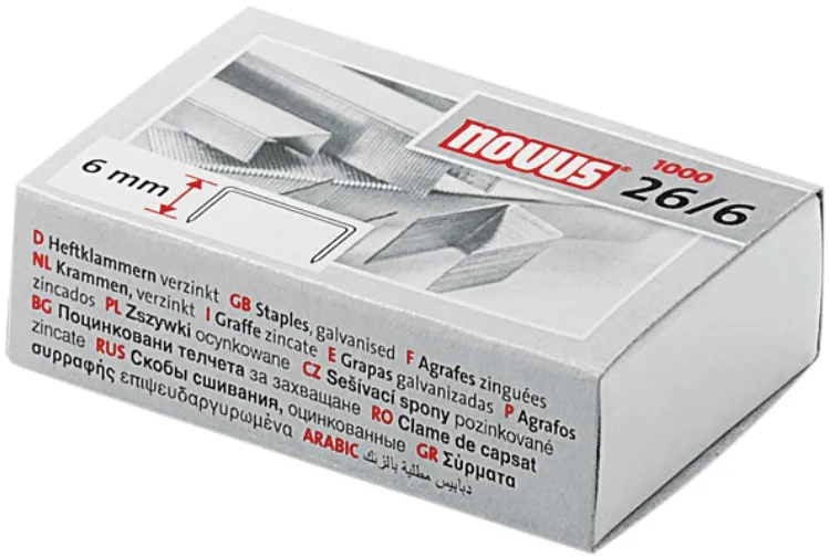 Capse Novus 26/6, 6 mm, 1000 bucati/cutie