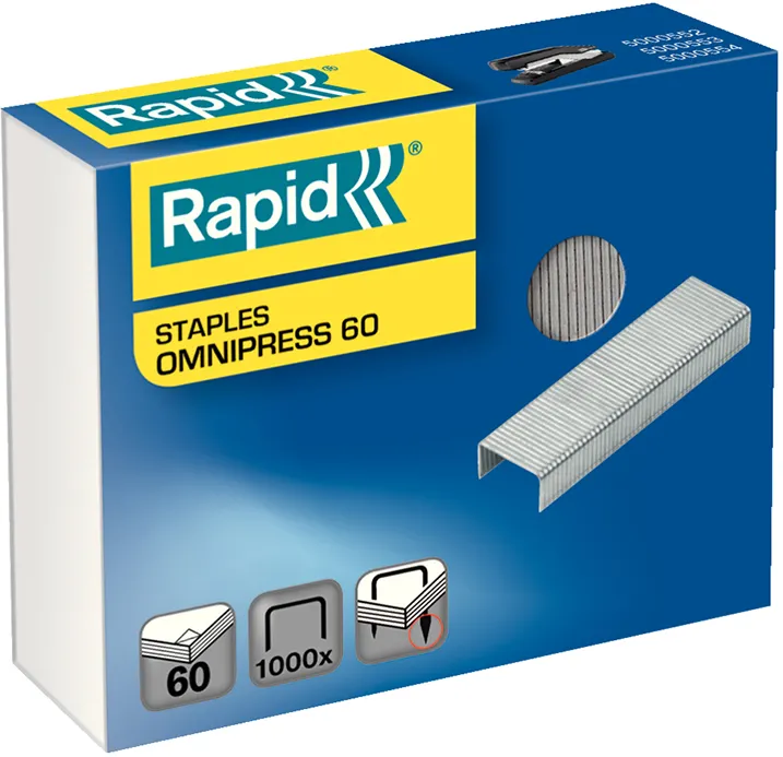 Capse Rapid Omnipress, 8.5 mm, 2-60 coli, 1000 buc/cutie