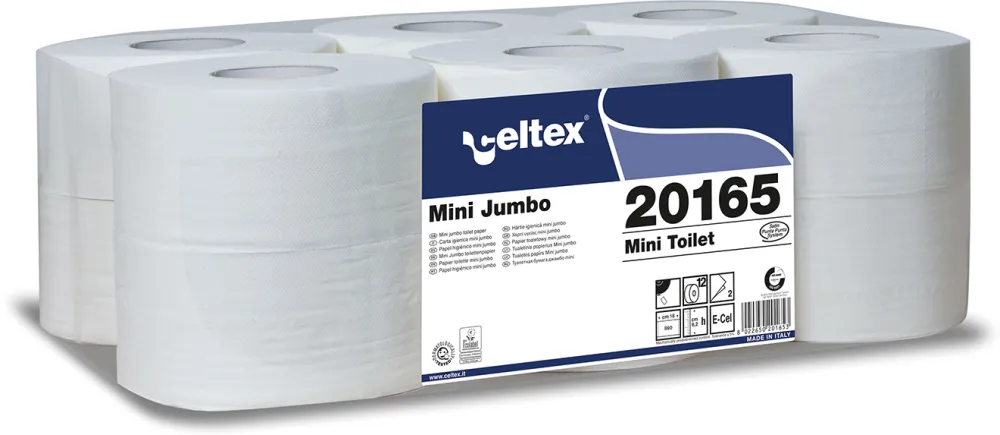 Hartie igienica jumbo Celtex, 100% celuloza, 2 straturi, 160 m, 12 role/bax