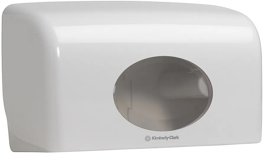 Dispenser Kimberly-Clark Aquarius Twin, pentru hartie igienica small jumbo, culoare alba