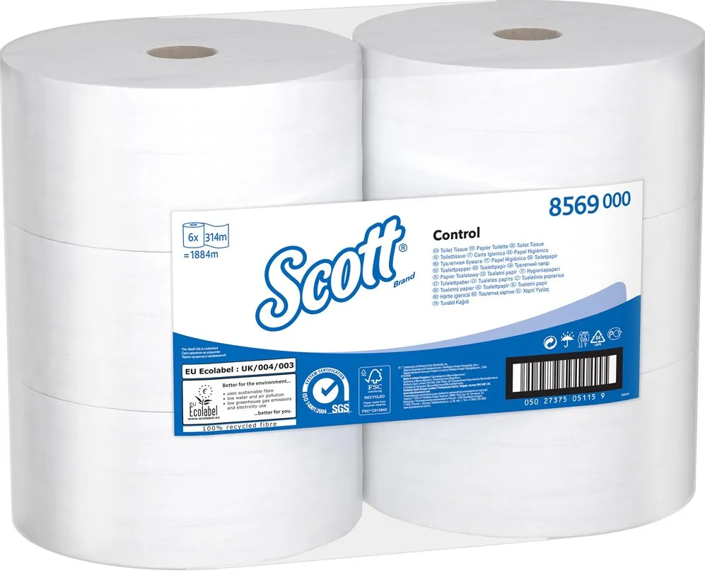 Rola hartie igienica derulare centrala Kimberly-Clark, 2 straturi, 314 m, 6 role/bax