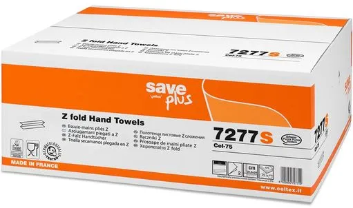 Rezerva prosoape pliate Z, Celtex 7277S, 2 straturi, alb, 120 buc/pachet, 25 pachete/cutie