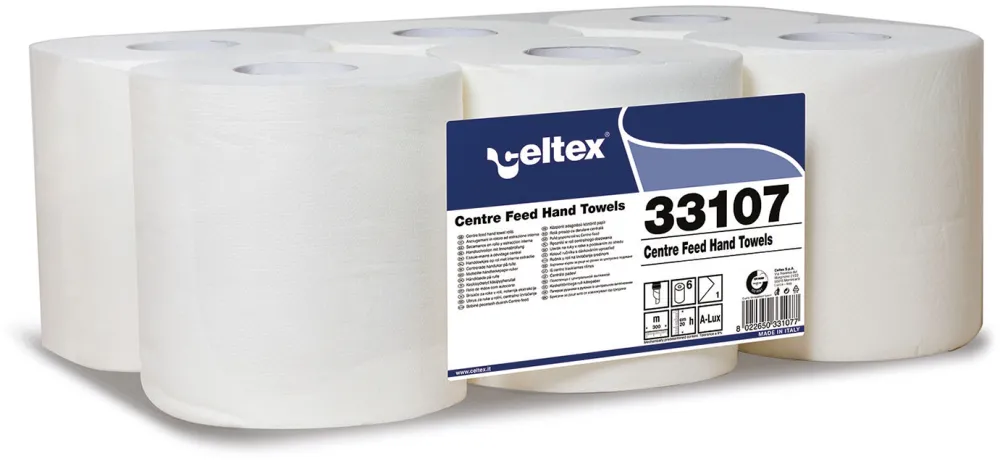 Rola prosop derulare centrala Celtex, 1 strat, 790 portii, 300 m, 6 role/bax