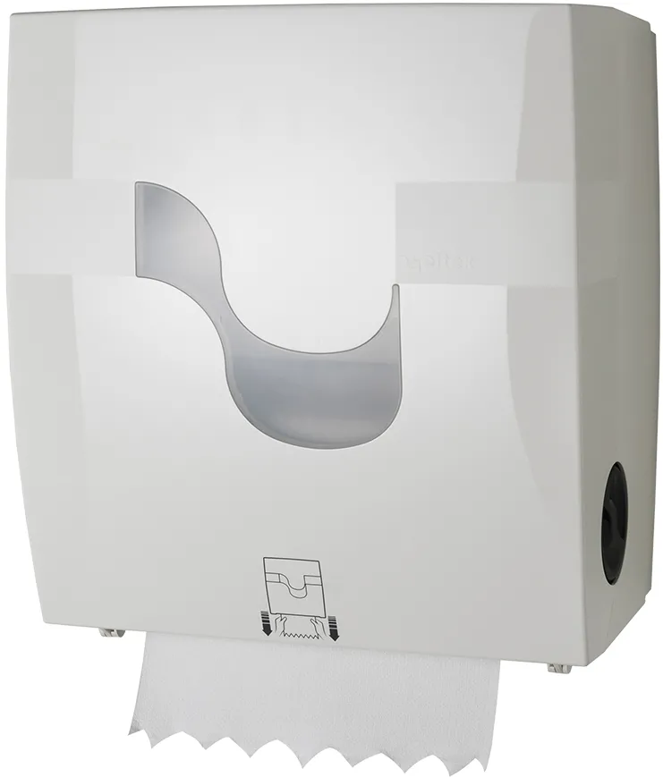 Dispenser Celtex, Megamini New Formatic, pentru prosoape in rola, manual, autocut, alb