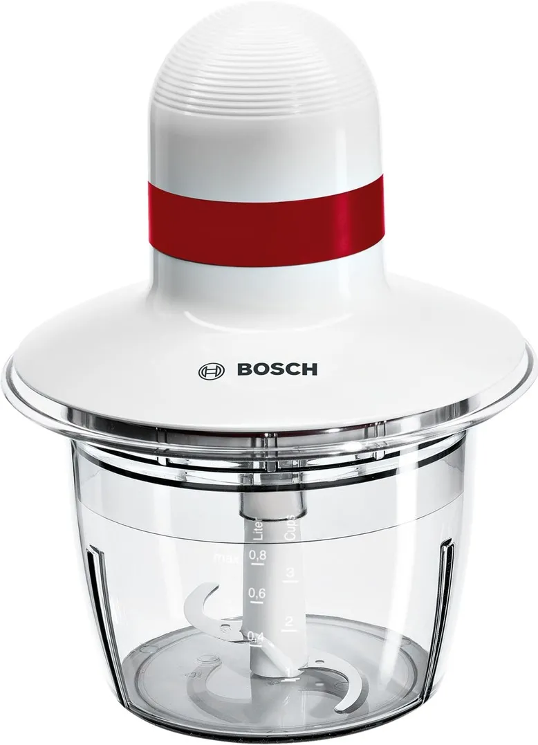 Bosch MMRP1000 electric food chopper 0.8 L 400 W Red, Transparent, White