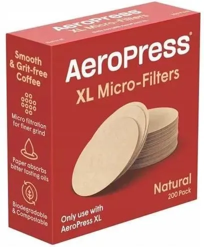 Aeropress paper coffee filters, natural, XL 200 pieces