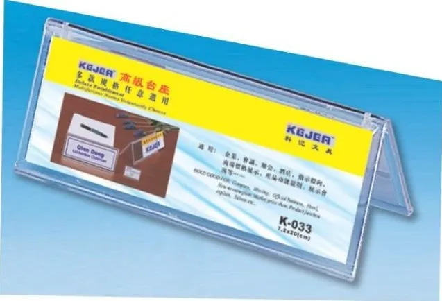 Display nume pentru birou, din plastic, forma A, 75 x 210mm, KEJEA - transparent