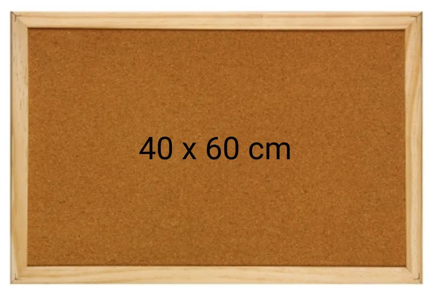 Panou pluta cu rama din lemn, 40 x 60 cm, Optima